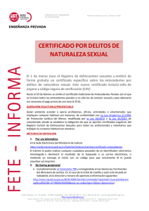 CERTIFICADO POR DELITOS DE NATURALEZA SEXUAL