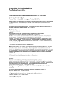 Especialización en Tecnología Informática Aplicada en Educación