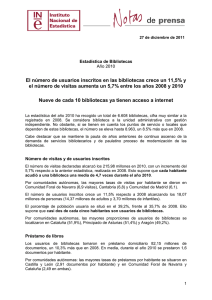 Estadística de Bibliotecas - Instituto Nacional de Estadistica.