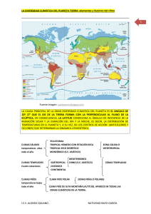 LA DIVERSIDAD CLIMÁTICA DEL PLANETA TIERRA: elementos y