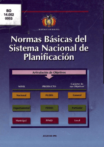 Normas básicas del Sistema Nacional de Planificación.