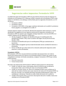 Sugerencias sobre impuestos: Formulario 1099