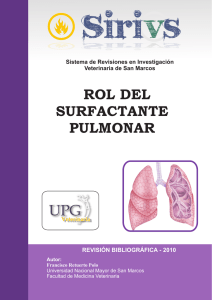rol del surfactante pulmonar - Facultad de Medicina Veterinaria