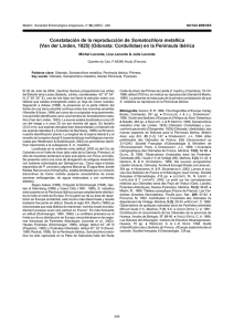 Constatación de la reproducción de Somatochlora metallica (Van