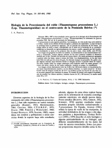 Biología de la Procesionaria del roble (Thaumetopoea