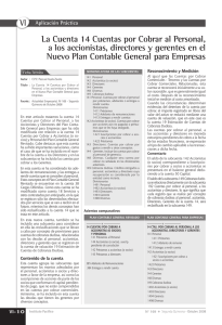 VI La Cuenta 14 Cuentas por Cobrar al Personal, a los accionistas