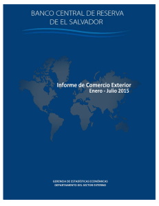 Informe de Comercio Exterior - Banco Central de Reserva de El