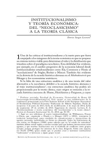 institucionalismo y teoría económica: del “neoclasicismo”