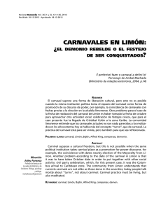 Carnavales en limón - Portal de revistas académicas de la