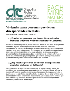 Viviendas para personas que tienen discapacidades mentales