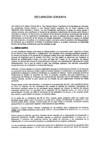 Declaración conjunta - Presidencia de la República de Colombia