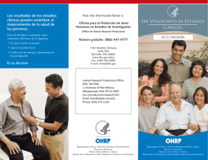 OHRP Spanish Brochure FINAL.indd