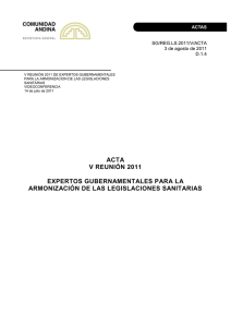 acta no 5 de 2011 expertos gubernamentales para la armonizacion