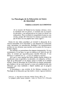 La Psicología de la Educación en busca de identidad