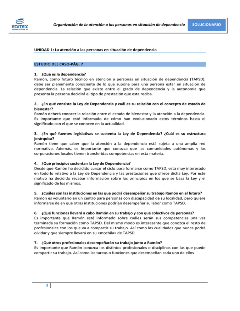 Organización de la atención a las personas en situación de