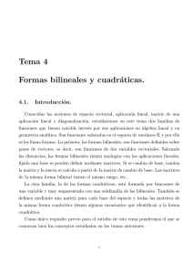 Tema 4 Formas bilineales y cuadráticas.