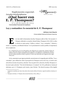 Duarte: Ley y costumbre: lo esencial de EP Thompson