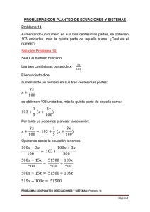 solución planteo 14 - Problemas de Matemáticas Resueltos