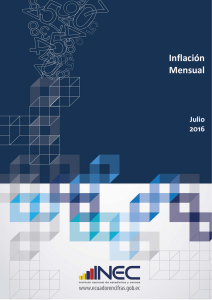 Reporte Inflación Julio 2016 - Instituto Nacional de Estadística y