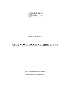 ALGUNOS JUEGOS AL AIRE LIBRE - Biblioteca Virtual Universal