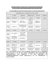 Calendario y horario de exámenes parciales de la tercera