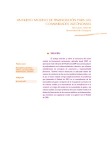 Un nUevo modelo de financiaci&oacute;n para las comUnidades aUt&oacute;nomas