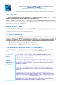 Proponer un centro Centros propuestos por la Facultad