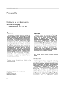 Psicogeriatría Sabiduría y envejecimiento Wisdom and aging