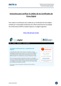 Instructivo para verificar la validez de los Certificados de Firma Digital
