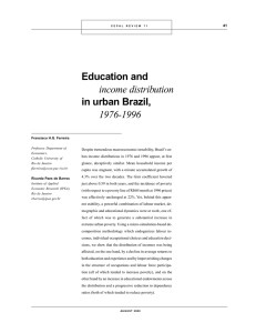 Education and income distribution in urban Brazil, 1976-1996