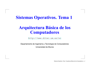 Sistemas Operativos. Tema 1 Arquitectura Básica