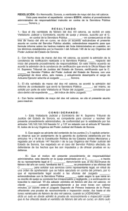 Resolución No. 6/2014 - Poder Judicial del Estado de Sonora