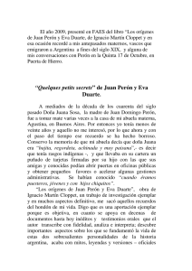 “Quelques petits secrets” de Juan Perón y Eva Duarte.