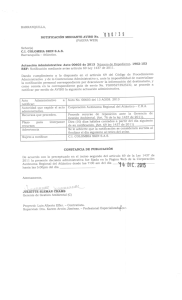 NOTIFICACIÓN MEDIANTE AVISO No. “ º u 7 3 9 (PAGINA WEB)