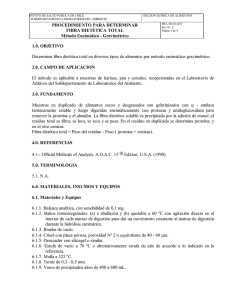 PROCEDIMIENTO PARA DETERMINAR FIBRA DIETÉTICA TOTAL