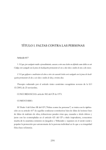 TÍTULO I. FALTAS CONTRA LAS PERSONAS