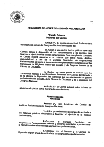 reglamento del comité de auditoría parlamentaria