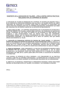 MANIFIESTO DE LA ASOCIACION DE TALLERES – ATRA.A