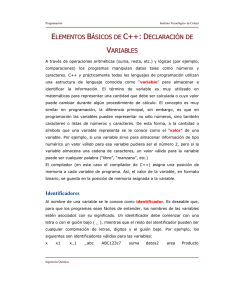 Declaración de Variables - Departamento de Ingeniería Química