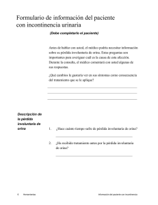 Formulario de información del paciente con incontinencia urinaria