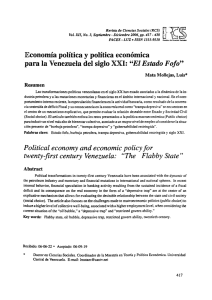 Economía política y política económica para la Venezuela