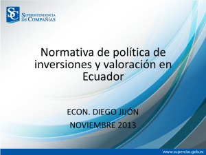 Normas sobre políticas de inversión y valoración en Ecuador