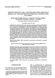 Versión Española del Cuestionario EPQR-Abreviado (EPQR