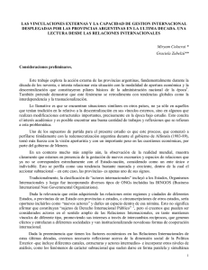 las vinculaciones externas y la capacidad de gestion internacional