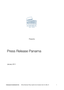 Press Release Panama January 2011