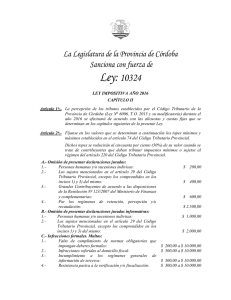 Ley impositiva anual 2016 - Universidad Nacional de Córdoba