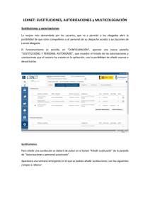 SUSTITUCIONES, AUTORIZACIONES y MULTICOLEGIACIÓN