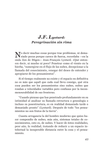 J.F. Lyotard: Peregrinación sin rima