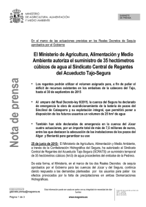 20150625 Nuevas medidas contra sequía cuencas Segura y Júcar