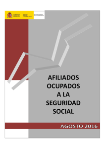 Afiliación media a la Seguridad Social. Agosto 2016